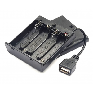 HS4607 4xAA Battery Holder With Cover With Switch With USB Power Port 