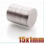 HS4634 100pcs Round Magnets 15x1mm