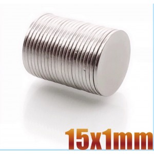 HS4634 100pcs Round Magnets 15x1mm