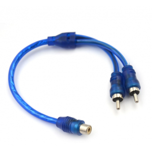 HS4645 30cm RCA 1 Female To 2 Male Splitter Stereo Audio Y Adapter Cable Wire Connector