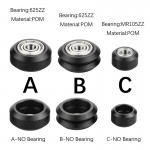 HS3059 High precision CNC Black Polycarbonate Xtreme v Mini wheel with 625 bearing for Openbuilds v-slot linear rail system