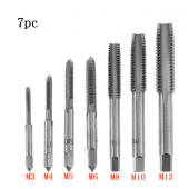 HS4837 7PCS Metric Tap Set Tap Drill Bit Hand Tool Set M3-M12