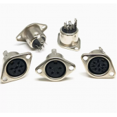 HS4846 3/4/5/6/7/8PIN Panel Mount Female Jack DIN Adapter MIDI Cable Connector with Metal Case