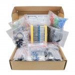 HS4902 1900Pcs Mega Electronic Component Assortment Kit, Capacitors, Resistors, LED, Transistors, Diodes, 1n270 Germanium, DC Jacks