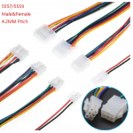 HS4927 5557 5559 2*1P/2P/3P/4P/5P/6P 4.2mm connector male female plug with wire cable 30cm