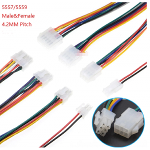 HS4927 5557 5559 2*1P/2P/3P/4P/5P/6P 4.2mm connector male female plug with wire cable 30cm