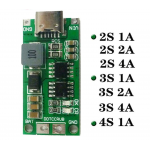 HS4936 Type C BMS 2S 3S 4S 1A 2A 4A 18650 Lithium Battery Charger Board Step-up Boost Module For Li-Po Polymer Power Bank