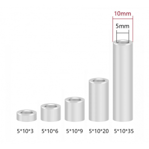 HR0544 100pcs M5 Openbuilds Aluminum Spacers φ10*5.1*H mm