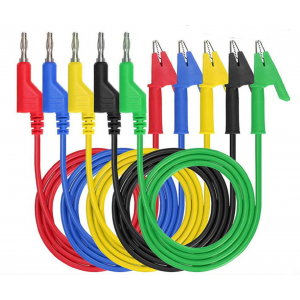 HS0356A 1M 4mm Silicone Banana Plug to Crocodile Alligator Clip Test Probe Lead Wire Cable