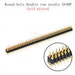 HS5048 2x40P 2.54mm Round Hole Double Row Straight Male Pin header Gold Plated