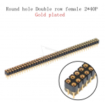 HS5049 2x40P 2.54mm Round Hole Double Row Straight Female Pin header Gold Plated