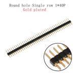 HS5051 1x40P 2.54mm Round Hole Single Row Straight Male Pin header Gold Plated