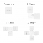 HS5081 Solderless Led Connector 4PIN L / T / X Shape Corner Connector For  5050 RGB Led Strip