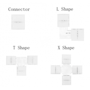 HS5081 Solderless Led Connector 4PIN L / T / X Shape Corner Connector For  5050 RGB Led Strip