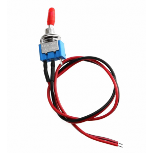 HS5171 MTS-102 Toggle Swith 3Pin 2 Position with 30cm Soldered wire and Red Cap