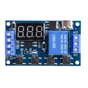 HS5274 DC 6-30V LED Light Digital Time Delay Relay Module Trigger Cycle Switch Circuit Board Type-C USB Timing Control Module