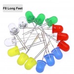 HS5296 1000pcs 8mm F8 super Bright  LED Diode Emiting Red/Yellow/Blue/Green/White Long feet
