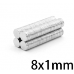HS5523 Powerful Round Magnets 8x1mm 100pc