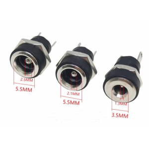 HS5690 50pcs DC Plug DC Power Jack Socket 5.5*2.1 5521/5.5*2.5 5525 /3.5*1.3mm