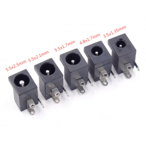 HS5692 100pc DC Plug  DC Female Barrel Jack Socket Power Connector 5.5*2.1 5521/5.5*2.5 5525 /3.5*1.3 /4.0*1.7mm