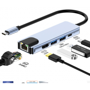 HS5700 Type-C HUB USB3.0*1+USB2.0*1+PD87W*1+WLAN+HDMI