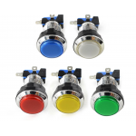HS2310 Round 33MM Electroplated Red Blue Yellow White LED Push Button for Arcade Game Console Controller DIY