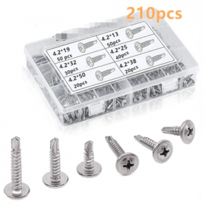 HS5706 210PCS 410 Stainless Steel M4.2 Self Tapping Drilling Screw