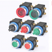 HS5926 LA18-22 Push Button Switch Self-Resetting/Self-Locking Rotary Switch 2/3 Speed Red/Green/Black 25mm Normally Open/Normally Close
