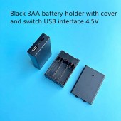 HS5965 Black 3XAA Battery Holder With USB Port +Switch
