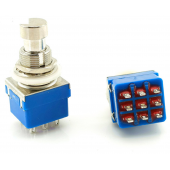 HS6043 PBS-24-302 Push Button Switch 3PDT 9Pin ON-ON Latching