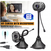 HS6877 High Flexible Web Camera Online Class 480P HD Camera with Microphone Live Streaming Webcam ND998