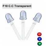 HS0014 250pcs F10 10mm RGB Water Clear transparent 4pin Super bright Common Cathode LED 