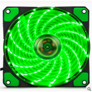 HS0066 120mm LED Ultra Silent Computer PC Case Fan 15 LEDs 12V Green