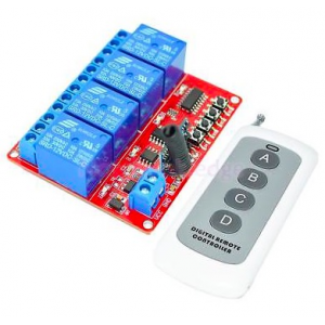 HS0078 12V-4CH-1000m-Remote-Control-Relay-Switch-Transceiver-Receiver-433MHz