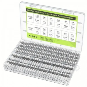 HS7017 360PCS Upgrades Electrical Glass Fuses Overcurrent Protections Fuses with Storage Box 6x30mm 0.63A-25A 5×20mm 0.5A-20A
