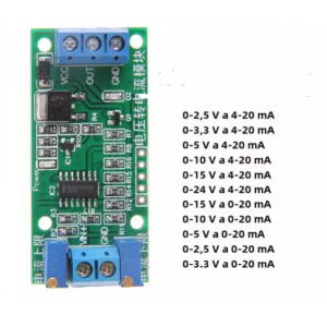 HS7023 Current Transmitter Signal Converter Module 0-2.5V 0-3.3V 0-5V 0-10V 0-15V 0-24V to 0 -20mA/4 -20mA Voltage To Current Module