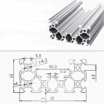 HS7061 Silver 4080 V-Slot Aluminum Profiles Extrusion Frame For CNC 25cm/30cm/40cm/50cm/100cm