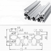 HS7061 Silver 4080 V-Slot Aluminum Profiles Extrusion Frame For CNC 25cm/30cm/40cm/50cm/100cm