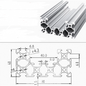 HS7061 Silver 4080 V-Slot Aluminum Profiles Extrusion Frame For CNC 25cm/30cm/40cm/50cm/100cm