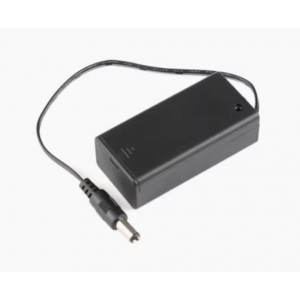 HS7064 6F22 9V battery Box with Cover & Switch & DC connector