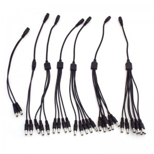 HS7116 1 Female to 2 3 4 5 6 8 way Male DC connector Power Supply Splitter  5.5x2.1mm 38cm