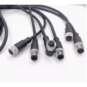 HS7219 M12 Sensor Connector Cable Waterproof plug with 2M  PVC cable 4P 5P 8P 12P