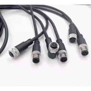 HS7219 M12 Sensor Connector Cable Waterproof plug with 2M  PVC cable 4P 5P 8P 12P