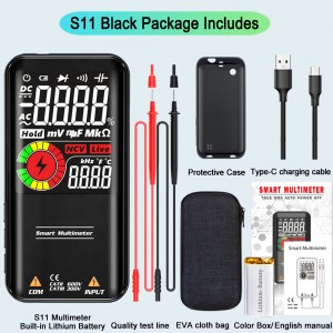 HS7308 BSIDE S10 / S11 Digital Smart Multimeter Color LCD Display 9999 Digital DC AC Voltage Capacitor Ohm Diode NCV Hz Tester DMM
