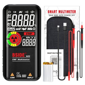 HS7311 BSIDE S20 Digital Multimeter NCV+EMF Detector 3.5" Large LCD 9999 Counts Fast Response 400mAh Recharge Auto Shut-off Data Hold