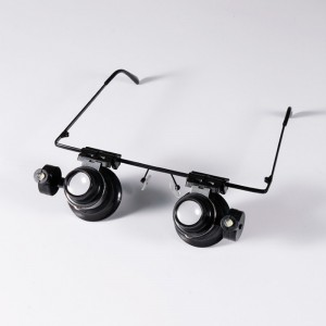 HS7325 20X Magnifier Glasses Double Eye with Adjustable LED Lights