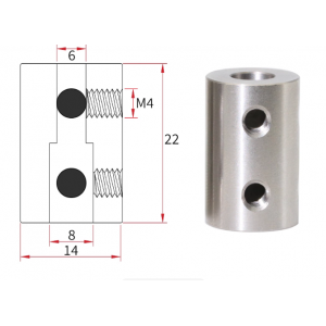 HS7327 Stainless Coupling 6-8mm