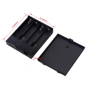 HS7346 4 XAA battery Holder with USB connector