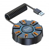 HS7349 7 Ports Multiple Expander USB2.0 Splitter with 1.2M Cable