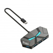 HS7351 Type-c 7 Ports Multiple Expander USB3.0  Splitter with 0.3M Cable